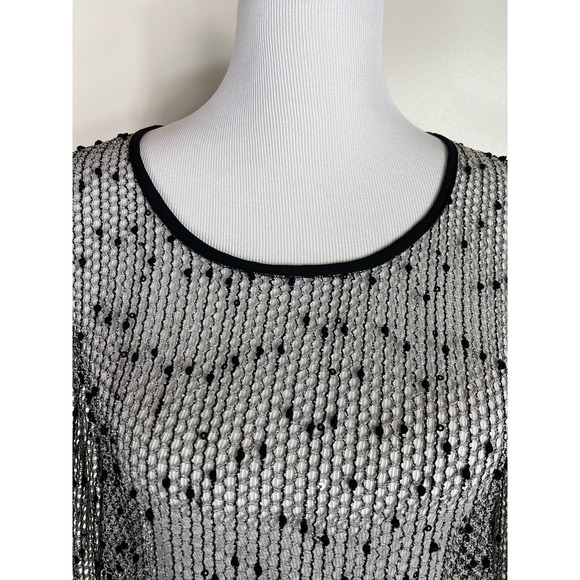 Joseph Ribkoff Open Mesh Overlay Top, Size 6 - Picture 2 of 9